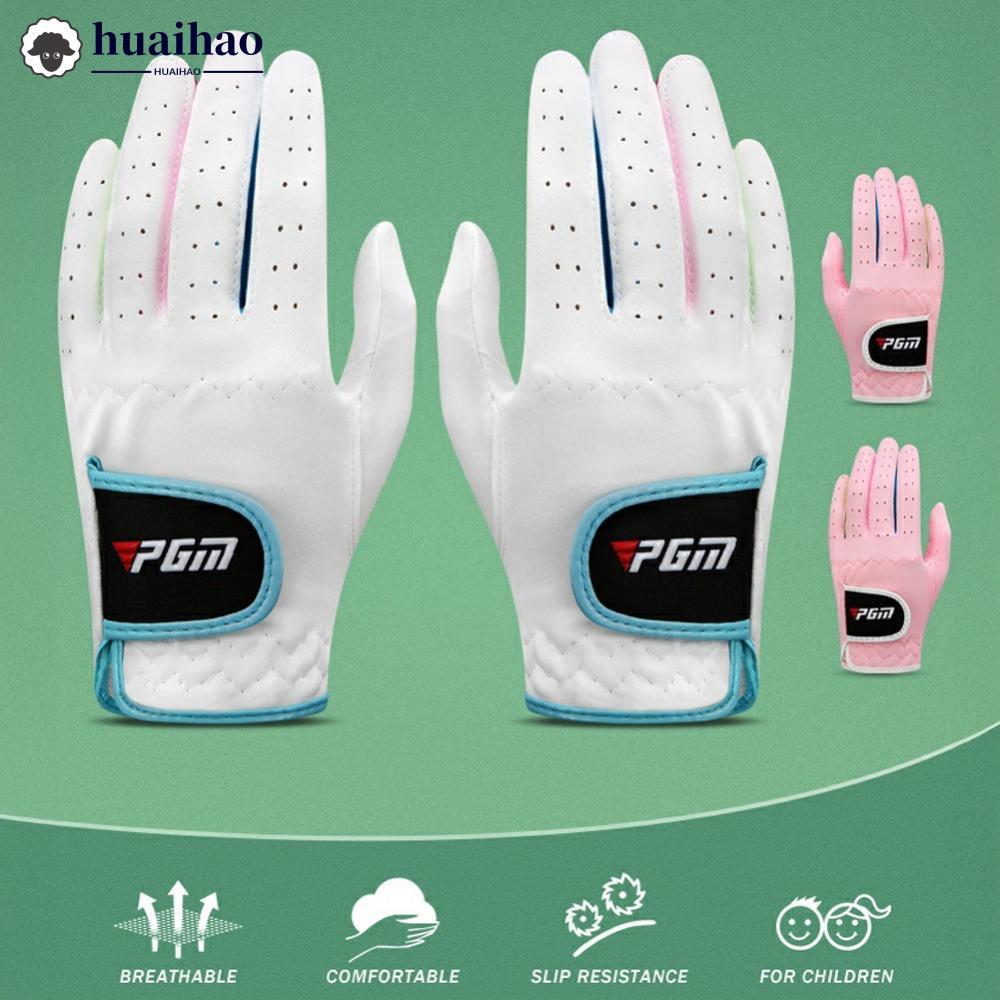 HUAIHAO ถุงมือกอล์ฟสำหรับเด็ก Super Fiber แบบไม่ลื่นและระบายอากาศได้ดี H9Z7