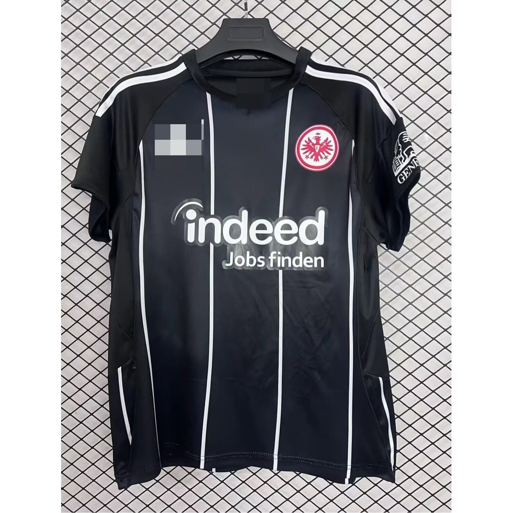 เสื้อฟุตบอลสีดำแขนสั้น แบบ frankfurt champions league edition สำหรับไซส์ S ถึง 4XL