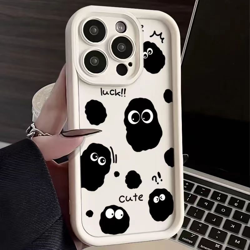 เคส POCO C85 M7 4G M7 Plus F8 Pro 5G F8 Ultra 5G Xiaomi 17 17 Pro 17 Pro Max 15T Pro 5G 15T 5G การ์ตูนลูกบอลถ่านหินขนาดเล็กเคสโทรศัพท์พร้อมกล้องห่ออย่างเต็มที่เพื่อป้องกันการตก - รูปที่ 3