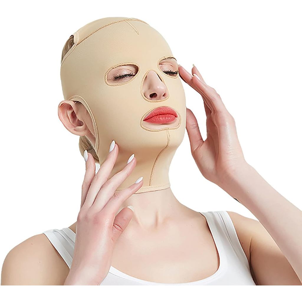 Vline Slimming Face Girdle Full Face Lifting Brace ต่อต้านริ้วรอย Face Shaping ใช้ทุกวัน (XL)