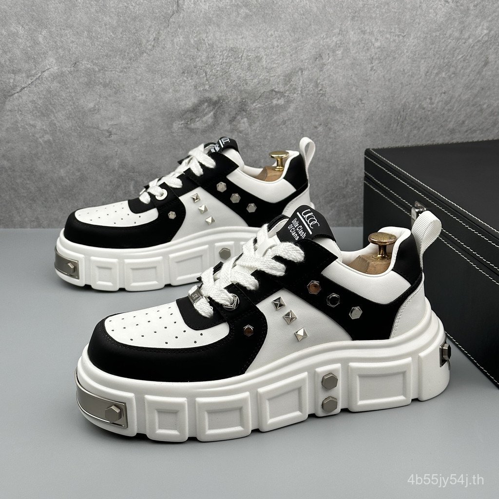 Fuyuan Ke Punk Metal รองเท้าผู้ชายลําลองพื้นหนา