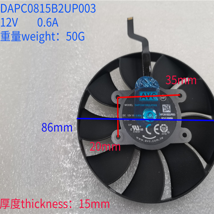 เหมาะสําหรับ NVIDIA GeForce RTX3080 3080Ti FE พัดลม DAPC0815B2UP003