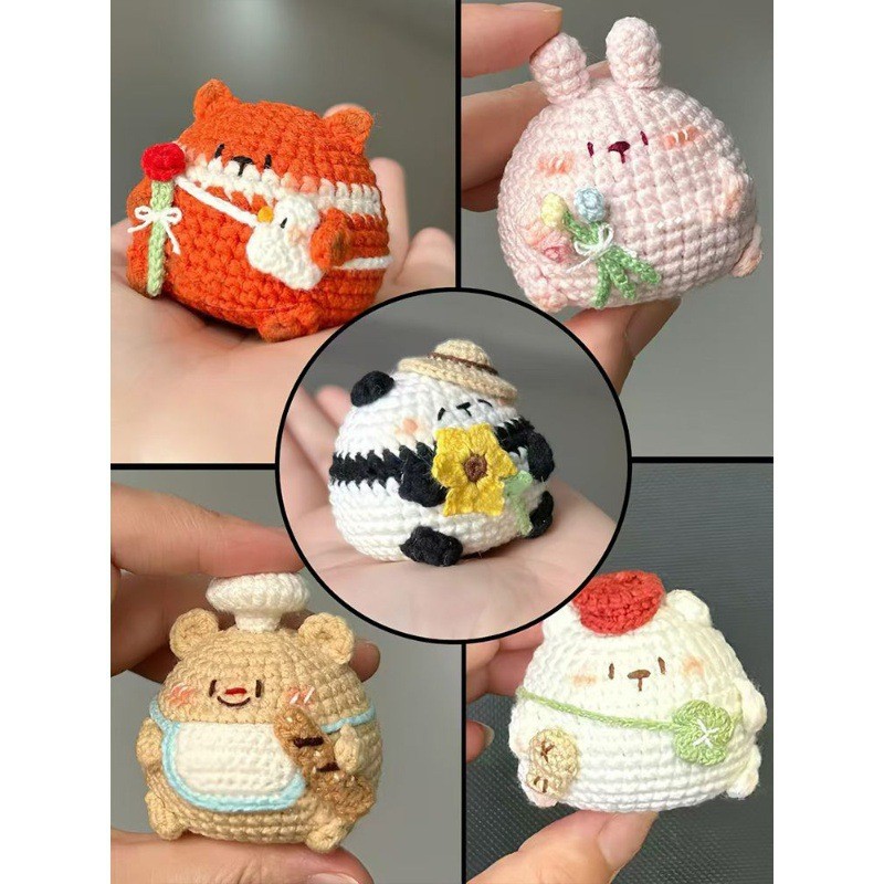 Hui ตุ๊กตาน่ารักจี้ขนสัตว์ HAND-Knitted diy วัสดุกระเป๋าโครเชต์โครเชต์ของขวัญทํามือเมื่อ While While