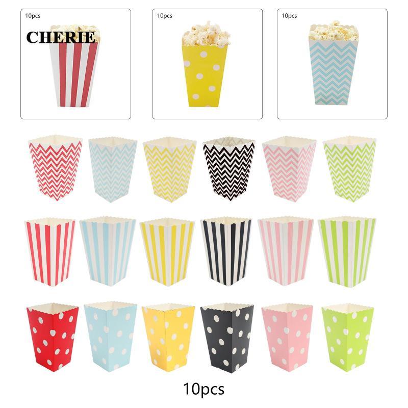 [Chery] 10 ชิ้น Mini Popcorn กล่องผู้ถือ 5x7x11.5 ซม. Candy กระดาษแข็งคอนเทนเนอร์สําหรับ Carnival Ba