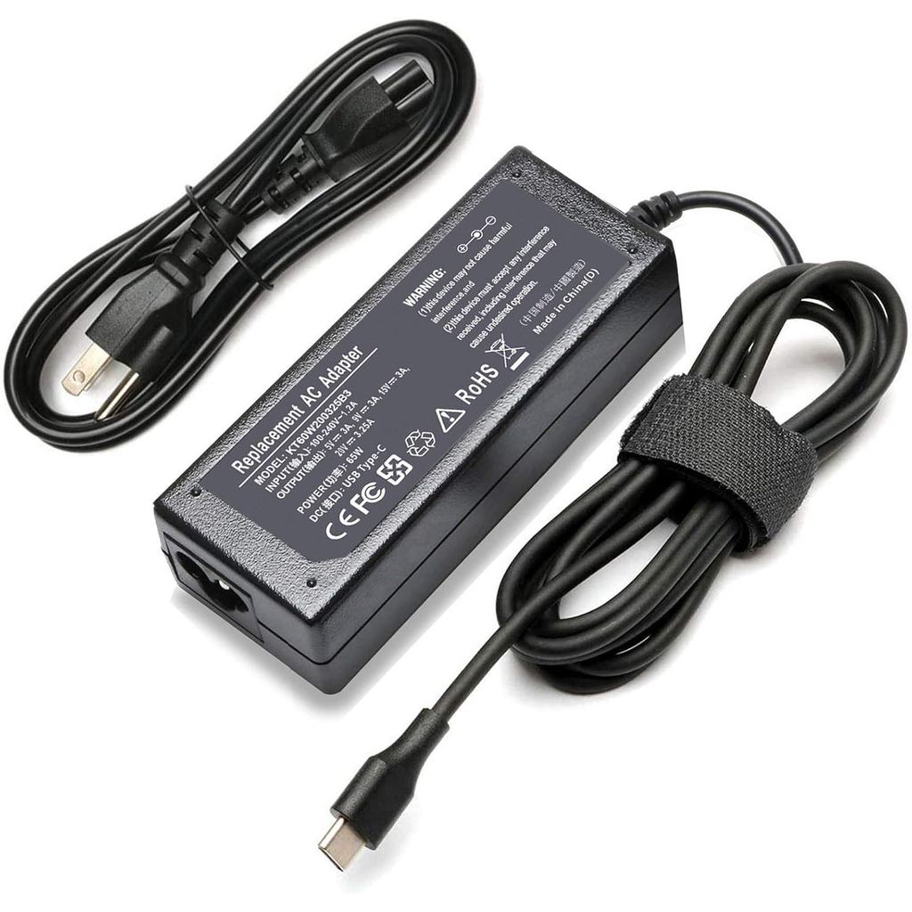 65W 45W USB-C Charger สําหรับ Lenovo ThinkPad T480 T480s T490s T580 T580s T590 E480 E580 E585 Chrome