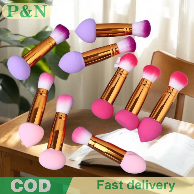[P&N] 3 ชิ้น 2 In1 Double-Head Sponge Head Mini Portable Makeup Brush Fluffy Blush Brush Ladies Beau