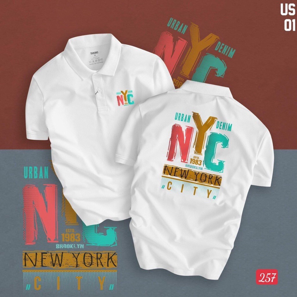 เสื้อโปโลผู้ชายและผู้หญิง, เสื้อยืดดูดซับคุณภาพสูง NYC นิวยอร์กเมืองคอ 100% ผ้าฝ้าย casual unisex to