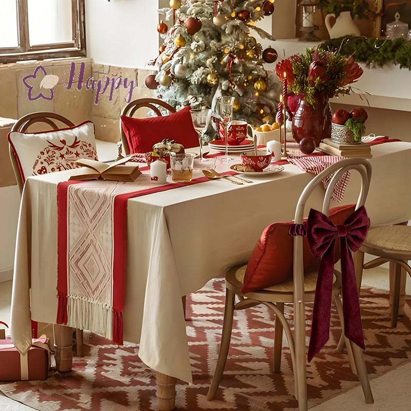<Happybay> Burdy Chair Sashes Christmas Red Chair Bows For Chair 11.8" X 29.5" Elastic Burdy Velvet 