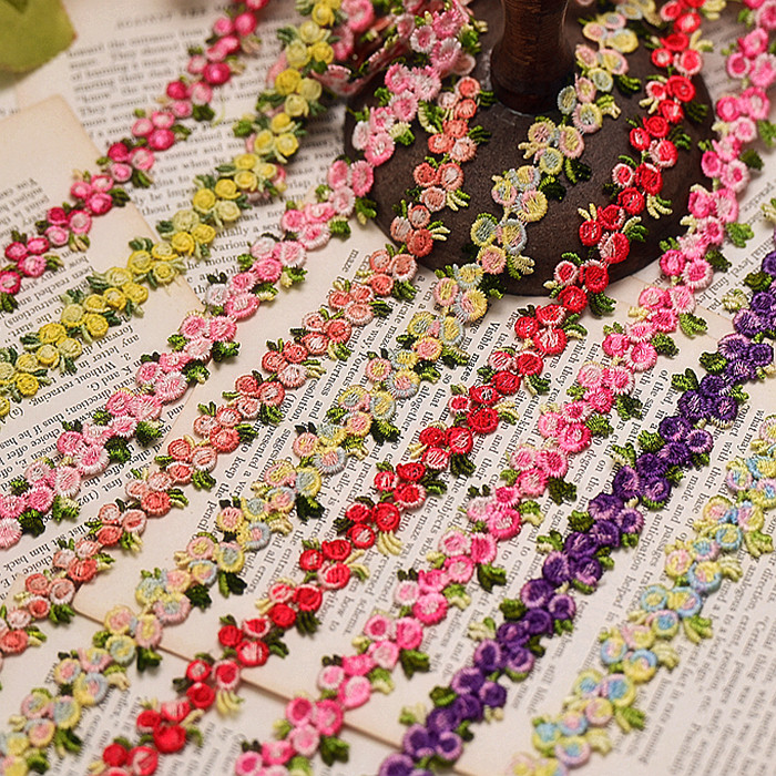 บี. บี. ดอกไม้เย็บปักถักร้อยลูกไม้วัสดุ Neckline หมวกตกแต่ง Handmade diy Cheongsam สร้อยคออุปกรณ์เสร
