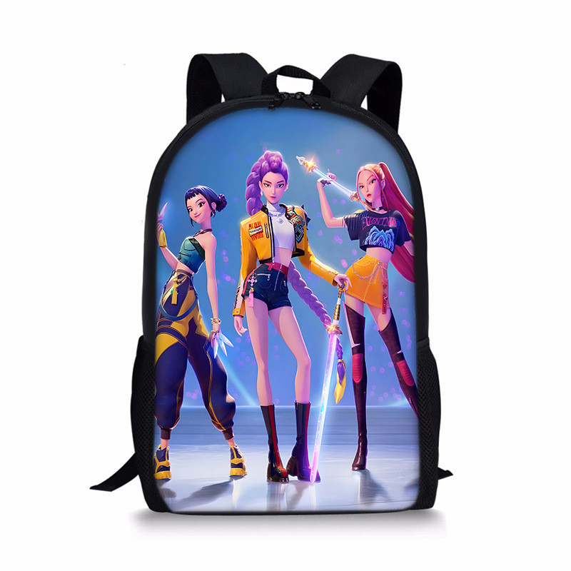 [การ์ตูน] K-Pop Demon Hunters K-Pop Demon Hunters กระเป๋านักเรียนนักเรียนกระเป๋าเป้สะพายหลัง DIY แฟช