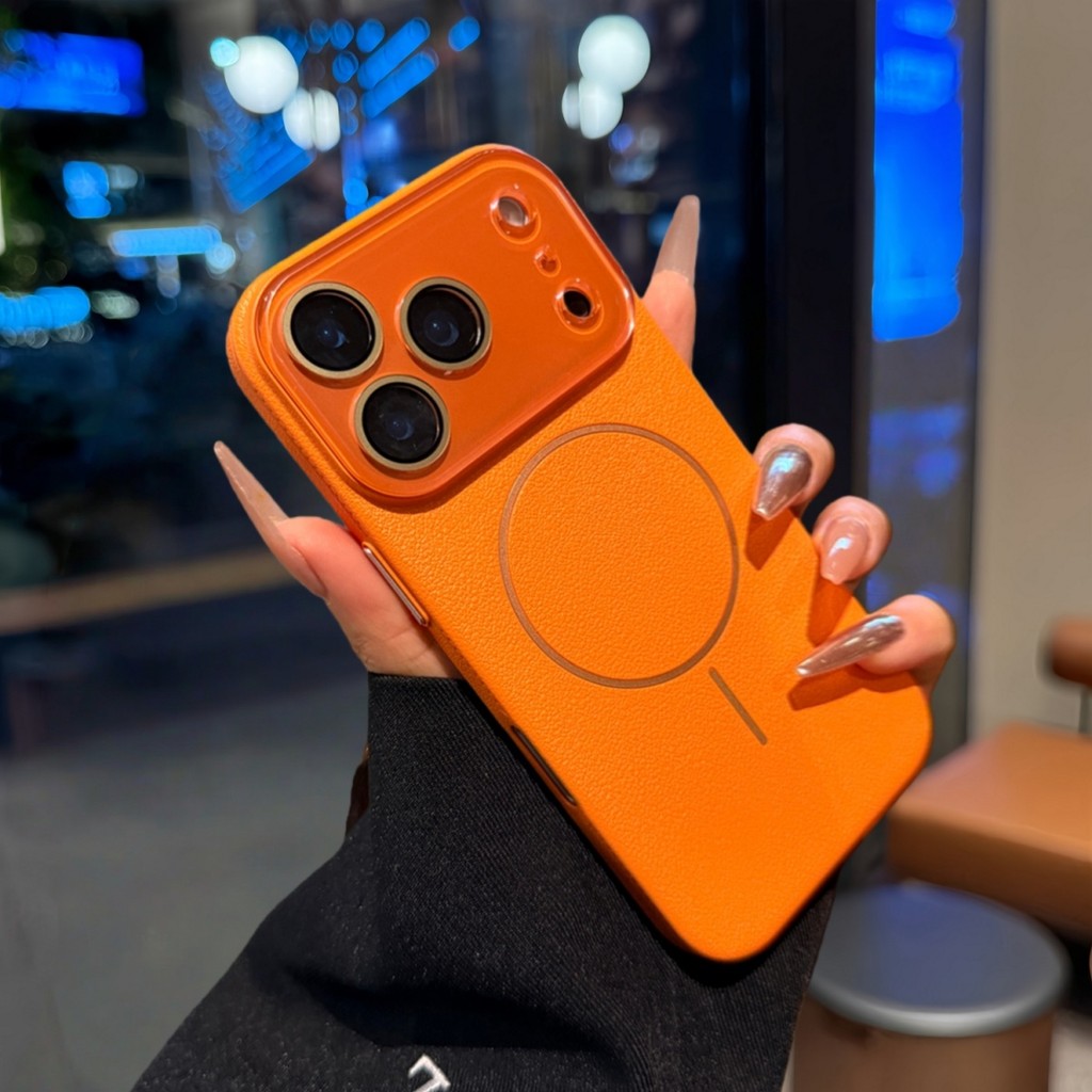 ปลอกใหม่เลนส์คริสตัลสีขาวลิ้นจี่ผิวเนื้อกันกระแทกพีซีเคสแข็งแม่เหล็กสําหรับiPhone 17 16 15 14 13 12 pro max air Plusกรณีฝาครอบป้องกันเลนส์คลุมทั้งหมด - รูปที่ 5