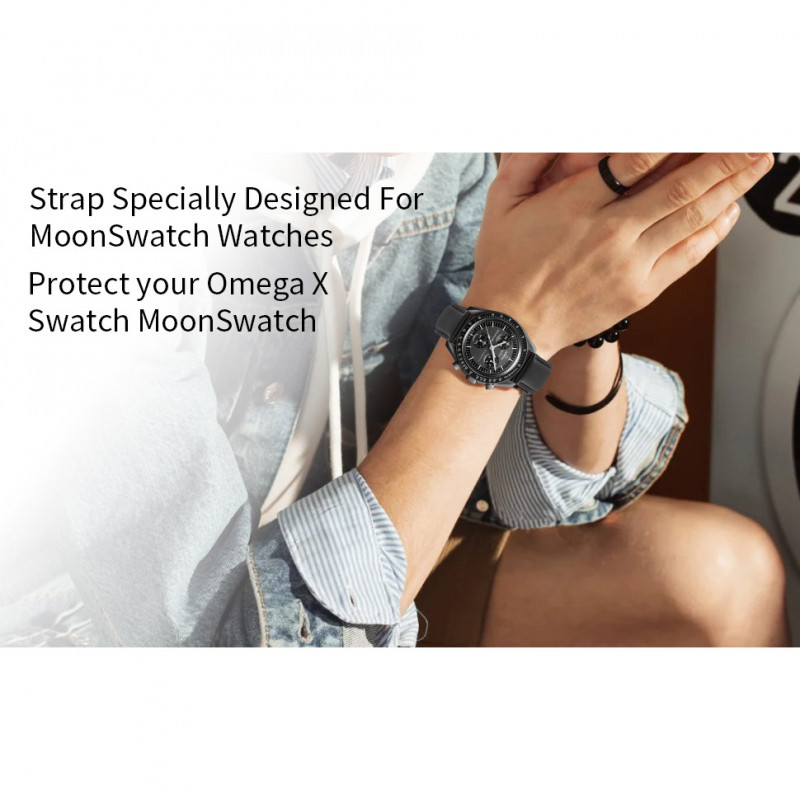 สายหนังแท้สําหรับ Omg x Moonwatch เปลี่ยนสายนาฬิกาแบบปลดเร็วระดับพรีเมียม 20 มม. - รูปที่ 7