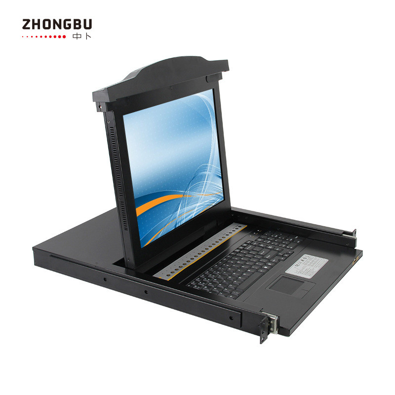 Zhongbu LCD kvm Switcher 57 ซม.8 พอร์ต kvm Switcher kvm ชั้นวางควบคุมประเภทสวิตช์คอมพิวเตอร์