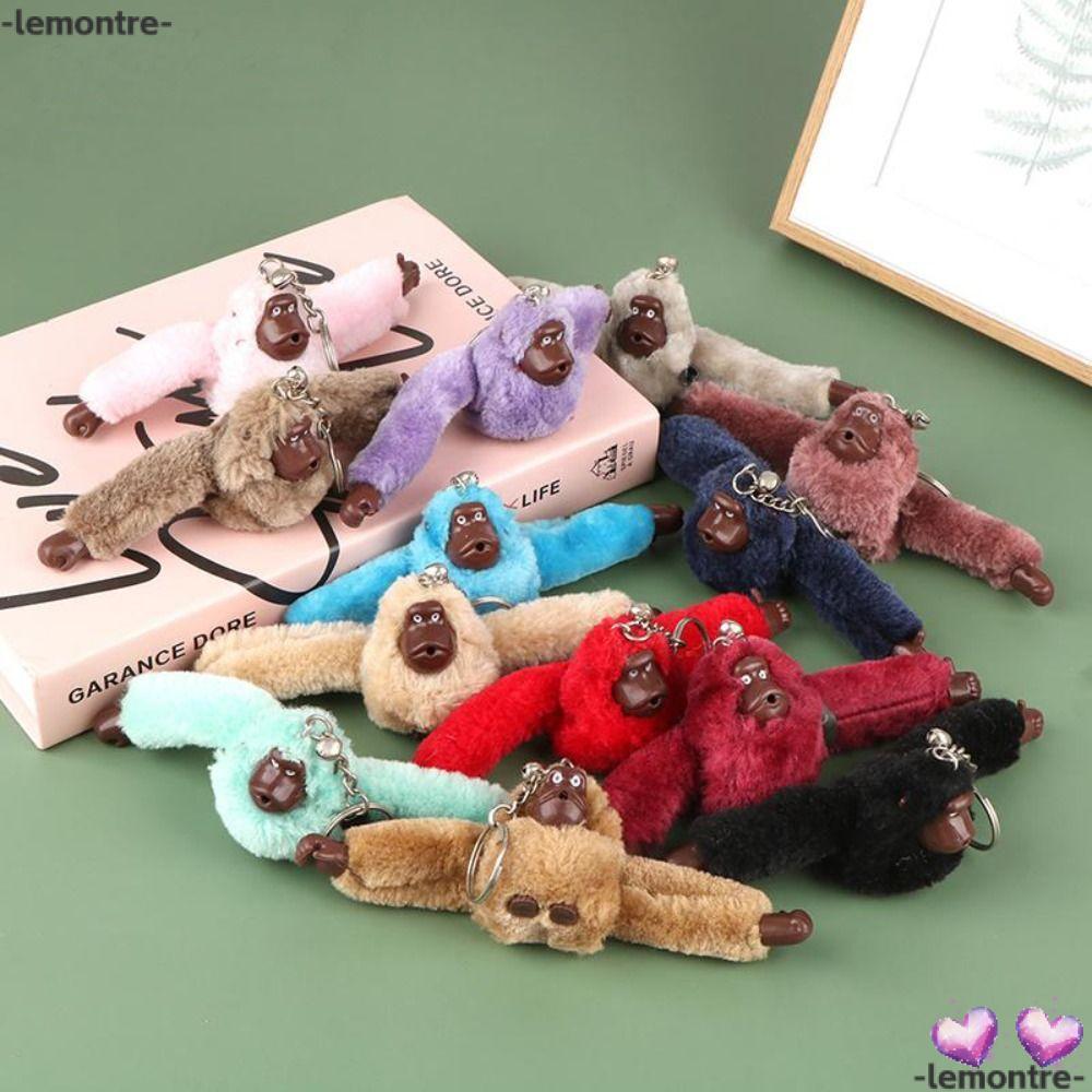 LEMONTRE Orangutan พวงกุญแจตุ๊กตาขนสัตว์ลิง พร้อมแขนยาวน่ารัก และยังเป็นของเล่นตุ๊กตาแบบรถ