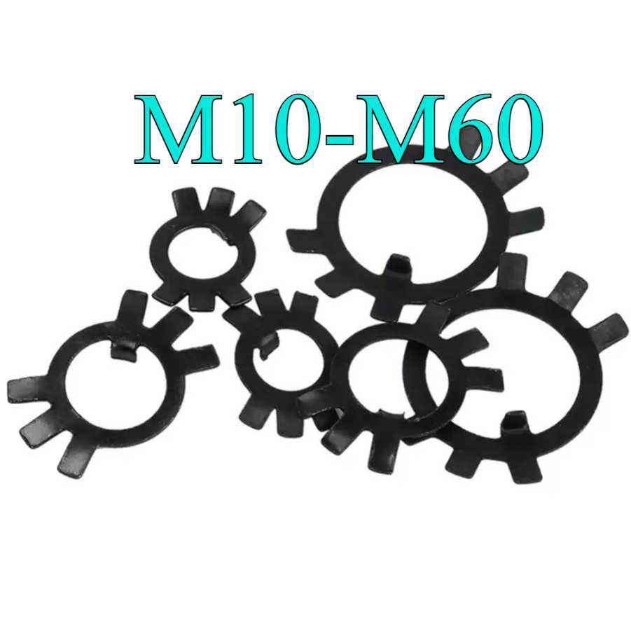 ปะเก็นตรวจสอบสีดําหยุดปะเก็นเหล็กสีดําหกกรงเล็บกษัตริย์ล็อคแผ่น M10-M60 HN-MB