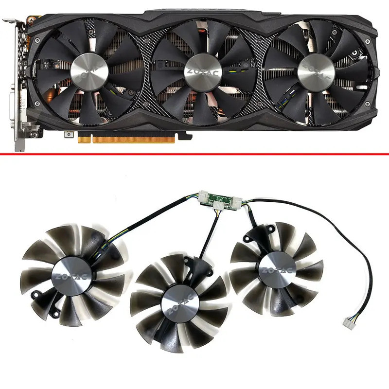 พัดลมระบายความร้อนสําหรับ ZOTAC GTX980Ti 980 Ti AMP 970 GTX TITAN X ARCTICSTORM กราฟิกการ์ด 4Pin 85 