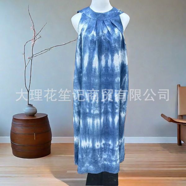 เสื้อคาเฟ่ ไปคาเฟ่ ชุดคาเฟ่ Original สไตล์ชาติพันธุ์วรรณกรรม DaLite Dali Tie-Dye Batik Dye Blue Dye 