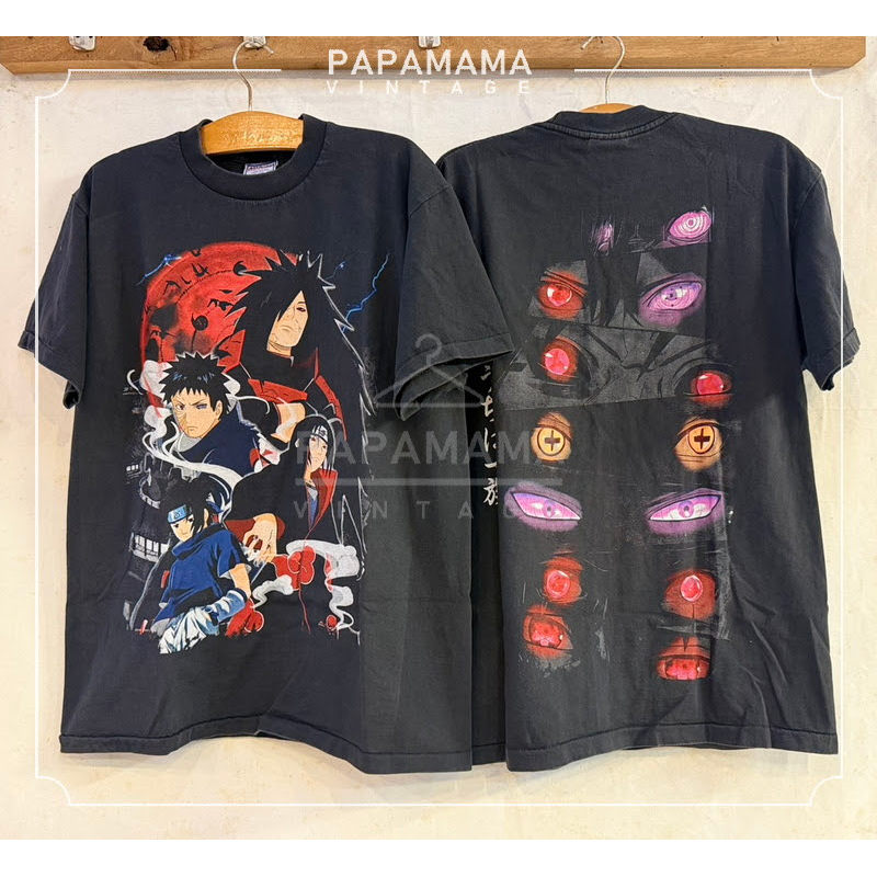 NARUTO เหล่าเนตร Bio Washed เสื้อวินเทจ เสื้อการ์ตูนตำนาน papamama vintage shirt