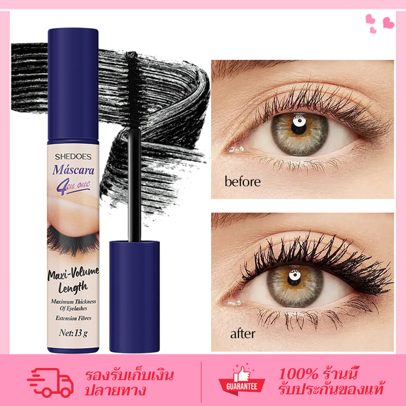 CORNER มาสคาร่าสีดำ กันน้ำ ติดทนนาน ขนตายาว ไม่หลุดร่วงง่าย หัวแปรงยาว นุ่ม Mascara แต่งขนตาให้ดูยาวและหนา