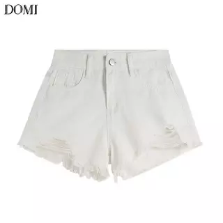 DOMI - ส่งไวจากไทย S~2XL กางเกงยีนขาสั้น เอวสูง สไตล์เกาหลี Clothing Jean Women ยีนส์ Women ยีนส์ เสื้อผ้า Lady ผู้หญิง