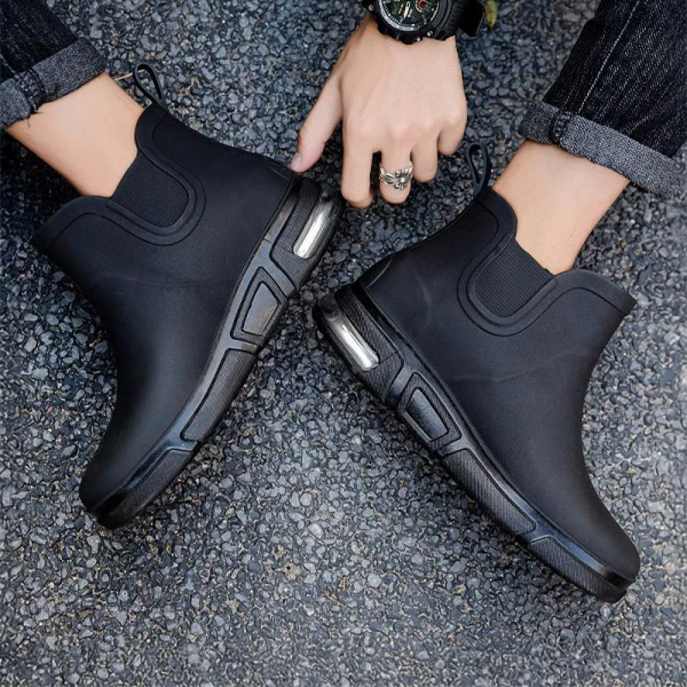 ผู้ชาย's Air-Sole Comfort Chelsea Ankle Rain Boots28