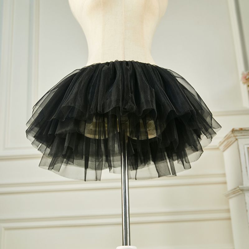 คอสเพลย์กระโปรงเสื้อผ้าผู้หญิงแขนสั้นวิ่งวิ่งวิ่งสีดํากระโปรงตกแต่งตกแต่งตกแต่งกระโปรงสั้นตกแต่งปีให