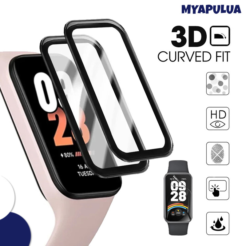 แก้วนิรภัย 3D / ฟิล์มอ่อน for Smartwatch Xiaomi Mi Band 9 Active/Mi Band 8 Active/Redmi Band 3 2 อุปกรณ์ป้องกันหน้าจอ