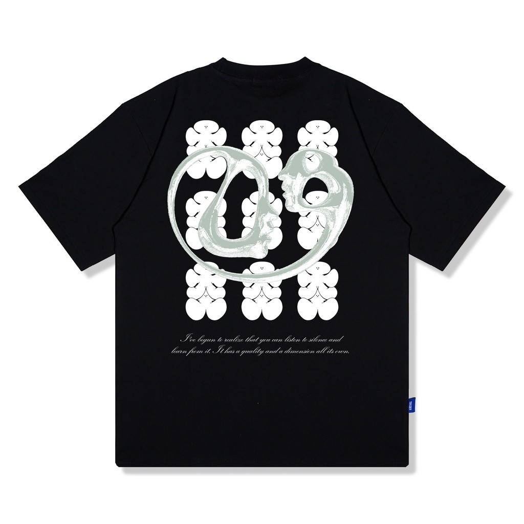 เฟอร์ริสโกรว์ | เสื้อยืดสีดํา Face Chain | ผ้าฝ้ายหนัก 16s