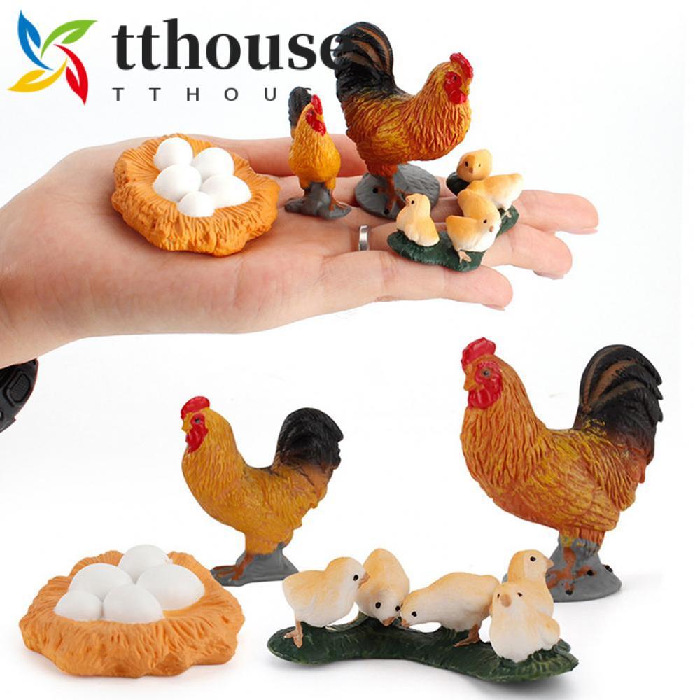 TTHOUSE Growth Cycle จําลองวิทยาศาสตร์สัตว์ปีก Growth Cycle Cock 4 ชิ้น/เซ็ต Swan รุ่น Hen Cycle เป็