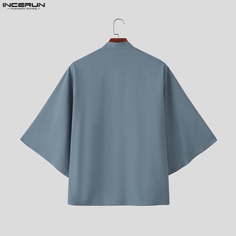 เสื้อเชิ๊ตชาย สไตล์เกาหลีวินเทจ แขน3/4 มีการประดิดประดอยลายสัตว์และปุ่มสวยงาม - รูปที่ 6