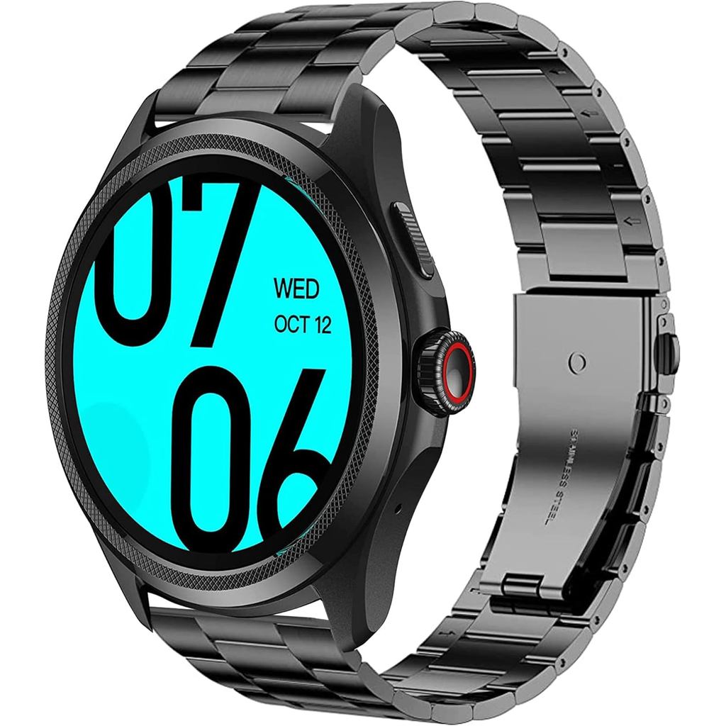 Lamshaw Compatible for Ticwatch Pro 5 Band, Quick Release Stainless Steel Metal Replacement Straps C