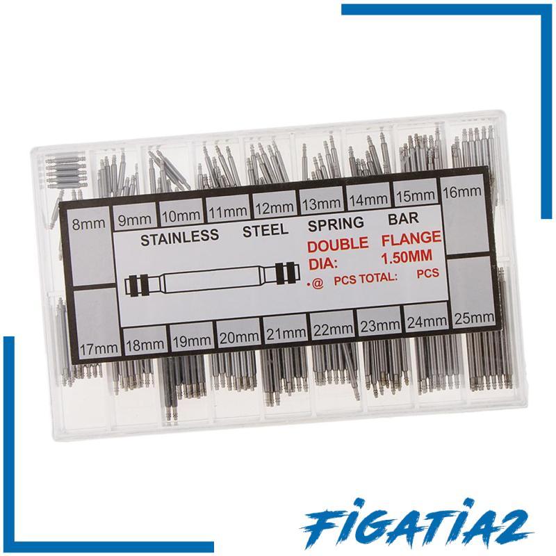 [Figatia2] Silver Stainless Steel 8-25mm Watch Band Spring Bars Strap Pins Repair