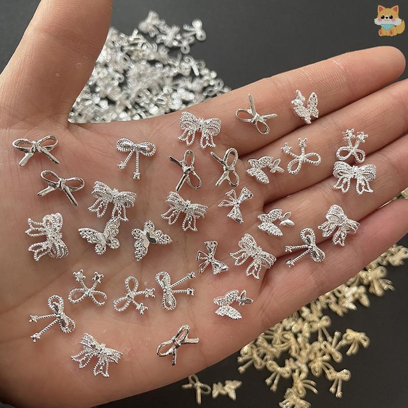 [VI] ดอกไม้เงินทองอุปกรณ์แต่งเล็บ Rhinestones เล็บเครื่องประดับโบว์ตกแต่งเล็บ 3D เล็บเจาะ TH - รูปที่ 6