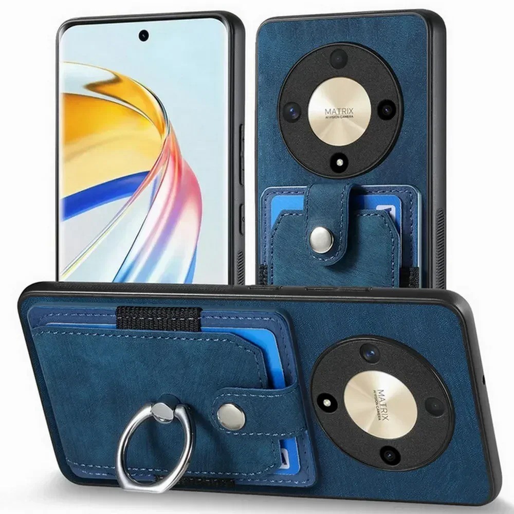 Honor X9d 5G 2025 กระเป๋าสตางค์ปลอกสําหรับ Honor X9d X 9d HonorX9d 5G หรูหราหนัง Matte เคสโทรศัพท์ผู้ถือแหวนแม่เหล็กป้องกันช่องใส่การ์ดปกหลัง