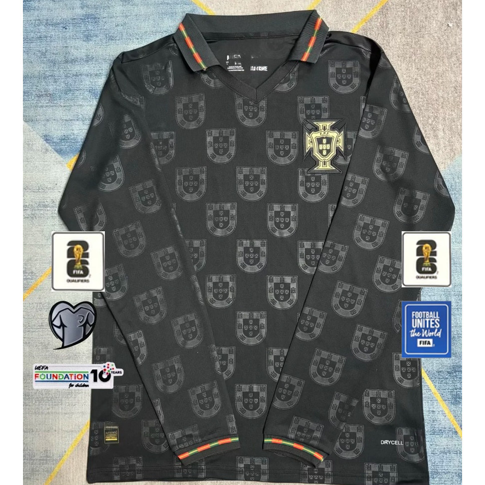 เสื้อฟุตบอลแขนยาวสไตล์โปรตุเกส อินสไป어จาก Eusebio ไซส์ 26-27