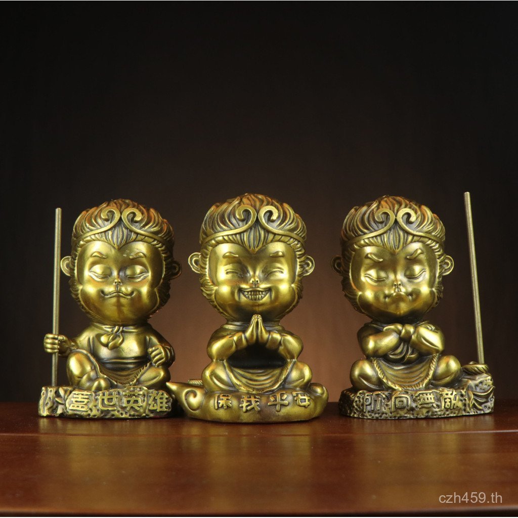 เครื่องประดับ นั่งต่อสู้กว่าเครื่องประดับพระพุทธรูปทองแดงทั้งหมดผู้ผลิต Monkey King Shop ทองเหลือง M