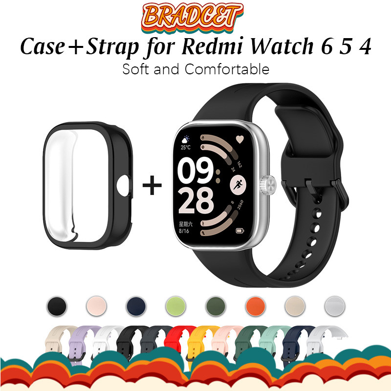 For Smartwatch Xiaomi Redmi Watch 6 5 4 Strap สายรัดข้อมือซิลิโคน นุ่ม ยืดหยุ่น กันกระแทก TPU เคสป้องกันหน้าจอ สำหรับ