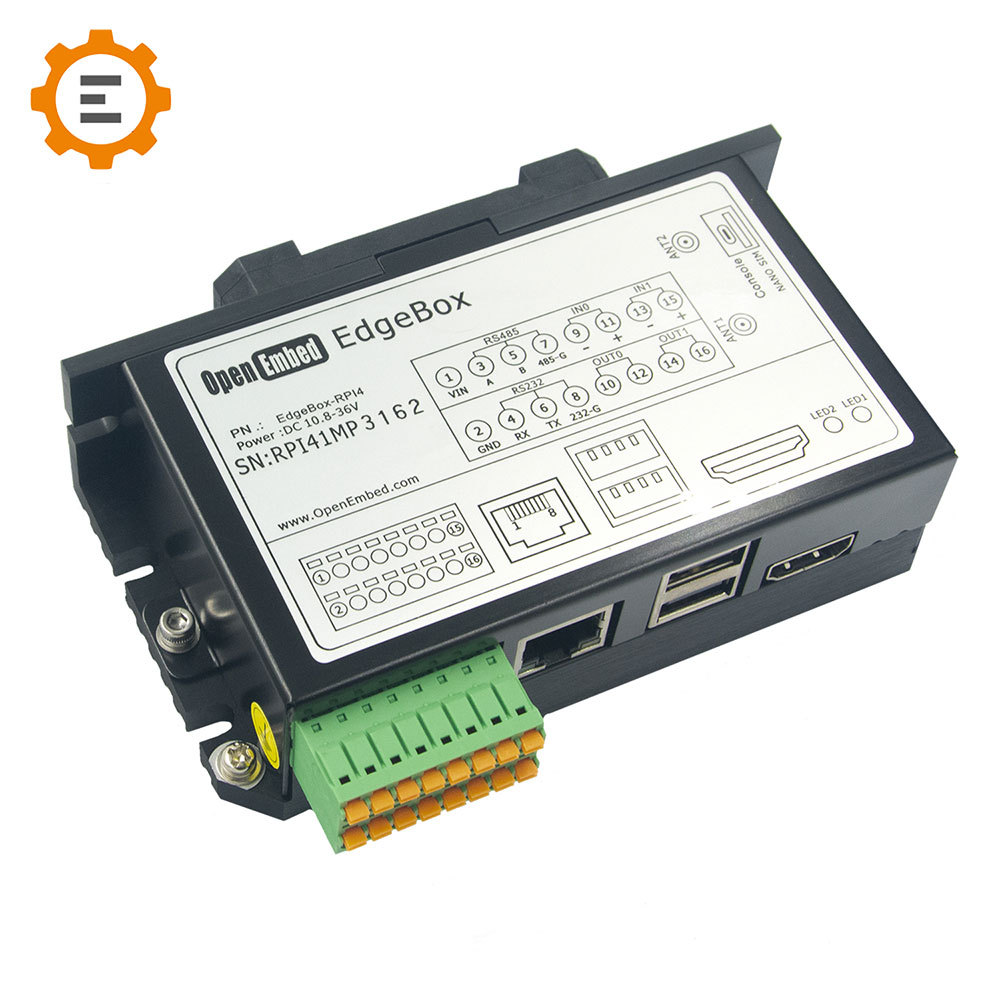 Edgebox RPI4 PLC Programming Controller เปิดแหล่ง RS485 4G WIFI CAN SCADA IoT Gateway 4GB หน่วยความจ