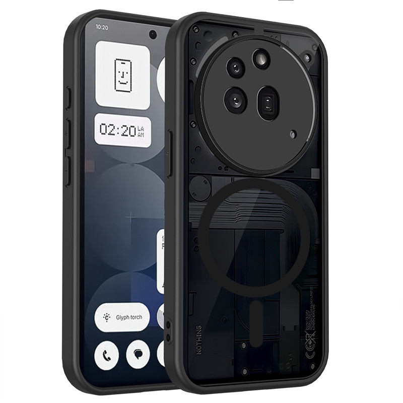 สําหรับ OnePlus Notting Phone 3A Pro เคสโทรศัพท์สีดําใสฝ้าขายดี, PC ชาร์จไร้สายฝาครอบป้องกันการตกกระ