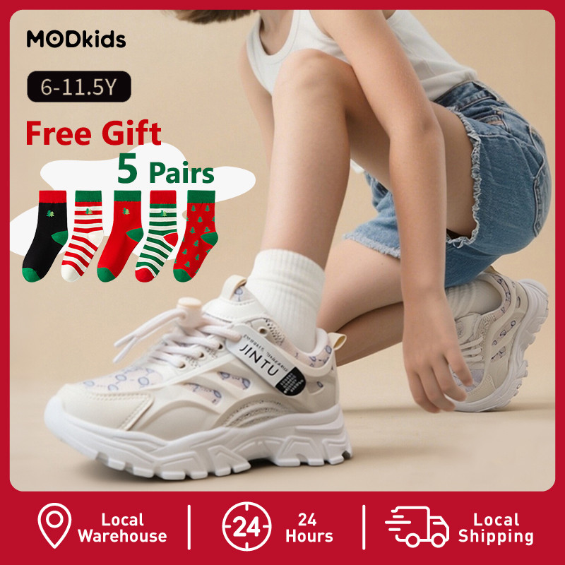 【พร้อมส่งจากกรุงเทพ】🚀รองเท้ากีฬาเด็ก รองเท้าวิ่ง รองเท้าเมช ระบายอากาศดี กันลื่น