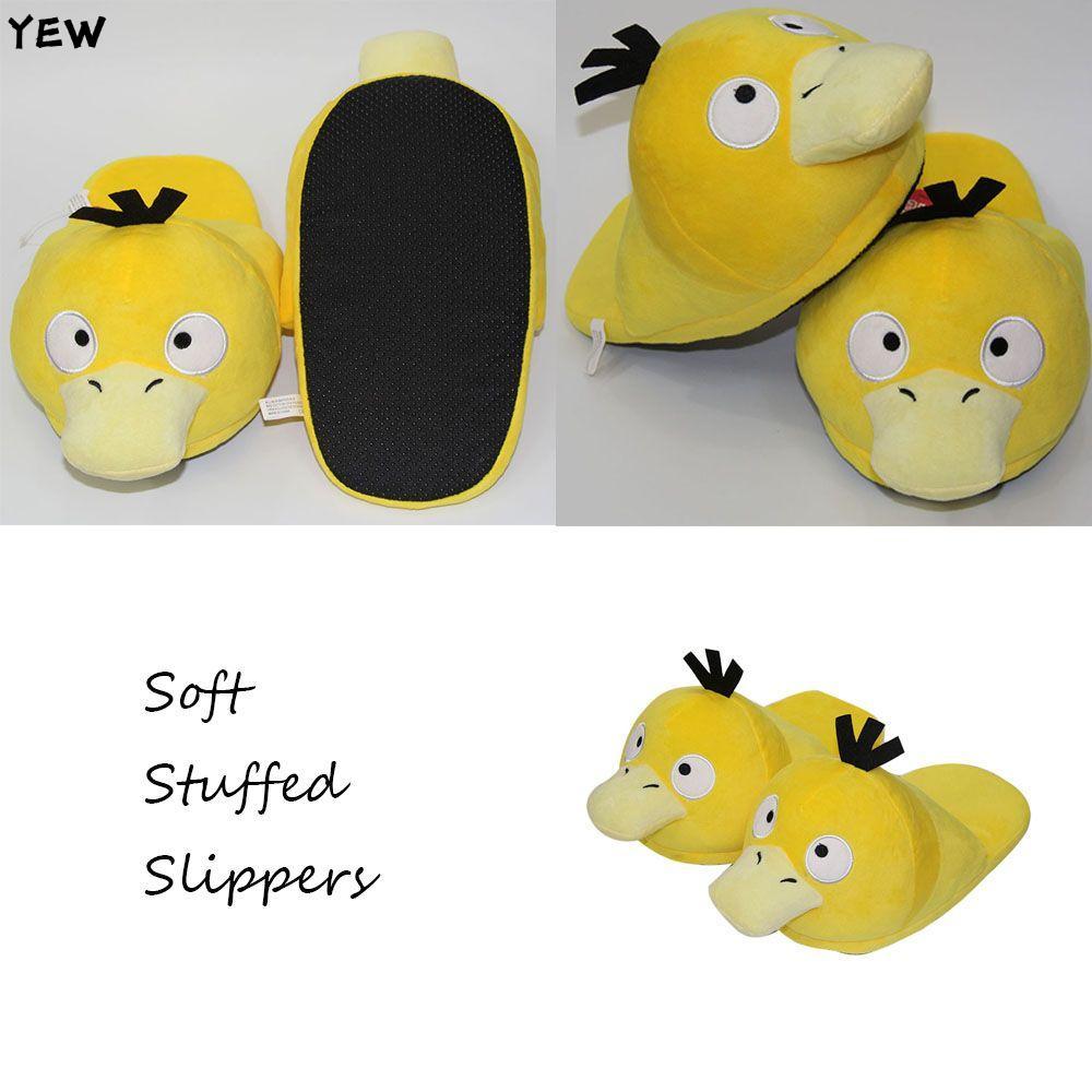 YEW รองเท้าแตะผ้าฝ้ายของขวัญ Kawaii Snorlax Charmander Psyduck Mudkip รองเท้าผู้ใหญ่ฤดูหนาว