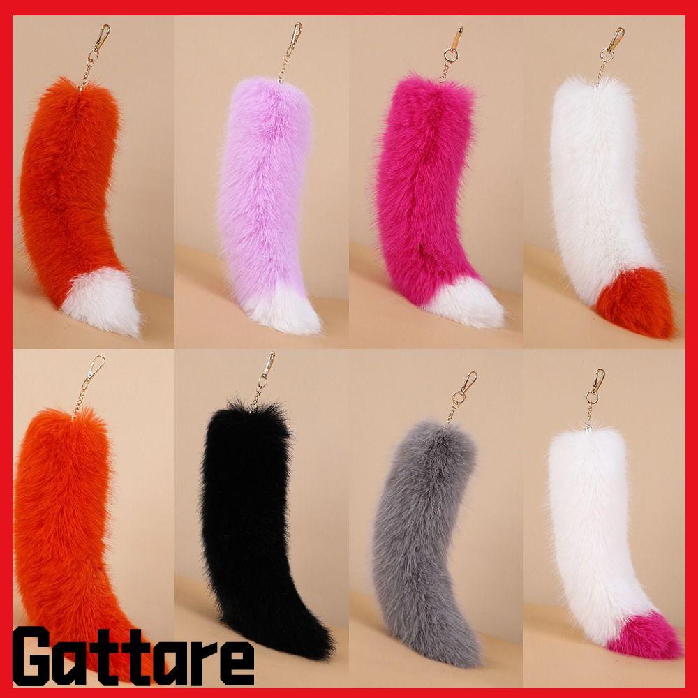 GTTARE Therian Tail Bag Charms,หนาFaux Fur Tailพวงกุญแจ,แฟชั่นนุ่มPlushขนาดใหญ่Fluffy Fur Keyringอุป