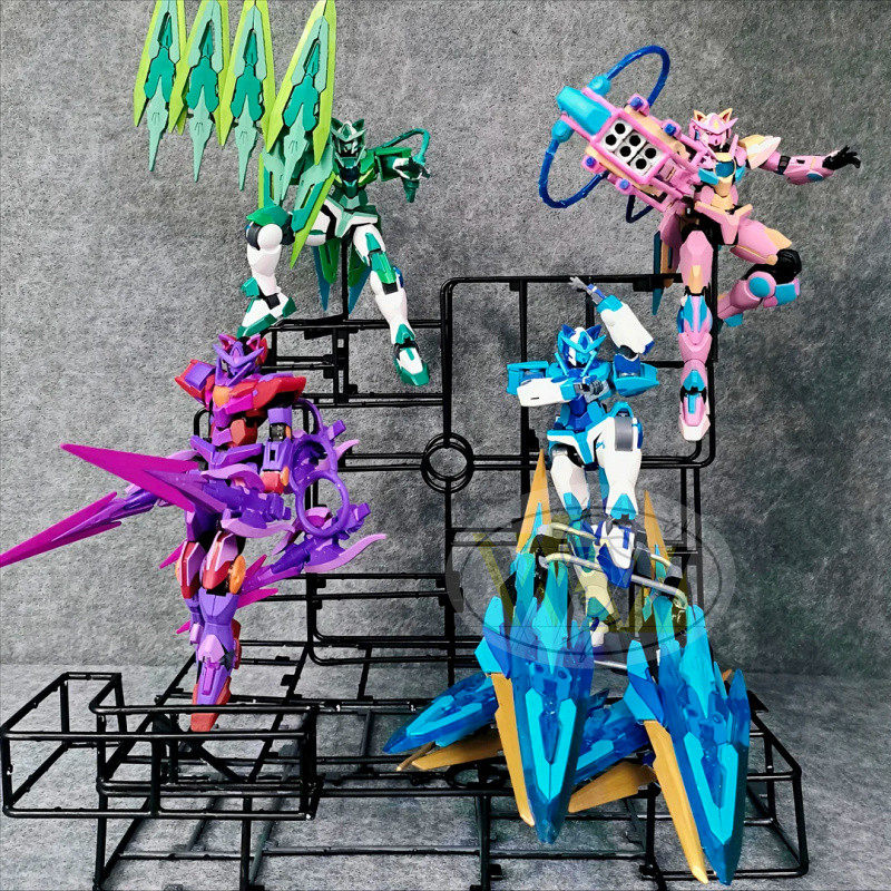 00q Quantum Cat Ear Model Kit JJ Cat Ears 00Q HG 1/144 HGBF 049 Gundam สีชมพู/เขียว/น้ำเงิน ชุดประกอ