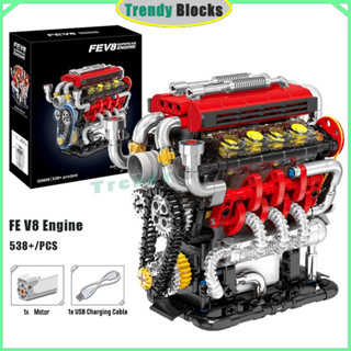 G8908,FE V8 Supercar Engine Building Blocks รวมมอเตอร์ Techn…
