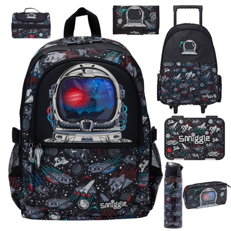 กระเป๋าเป้สะพายหลังสีดำ Vast Universe สำหรับนักเรียนชั้นประถมศึกษา grade 3-6