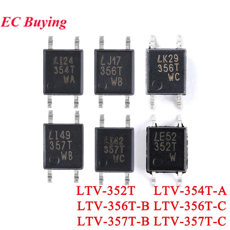 10pcs LTV-354 LTV-356 LTV-357 LTV-352 LTV-354T LTV-356T LTV-357T 357T 354T 356T SOP-4 SMD เอาต์พุต O