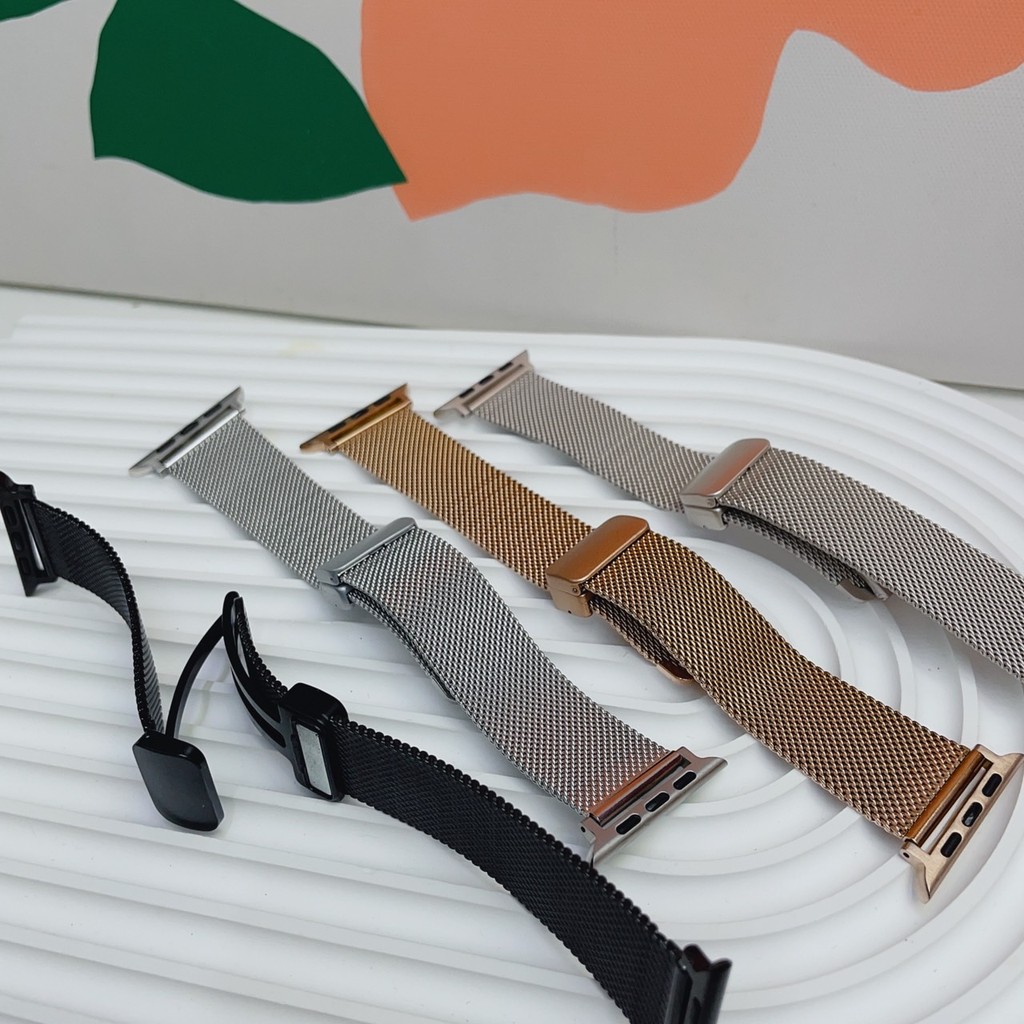 ZMZ สายนาฬิกา สายเลสแม่เหล็กล็อค สำหรับ Smartwatch ขนาด 38/40/41(S10)42mm 42/44/45/46/49mm