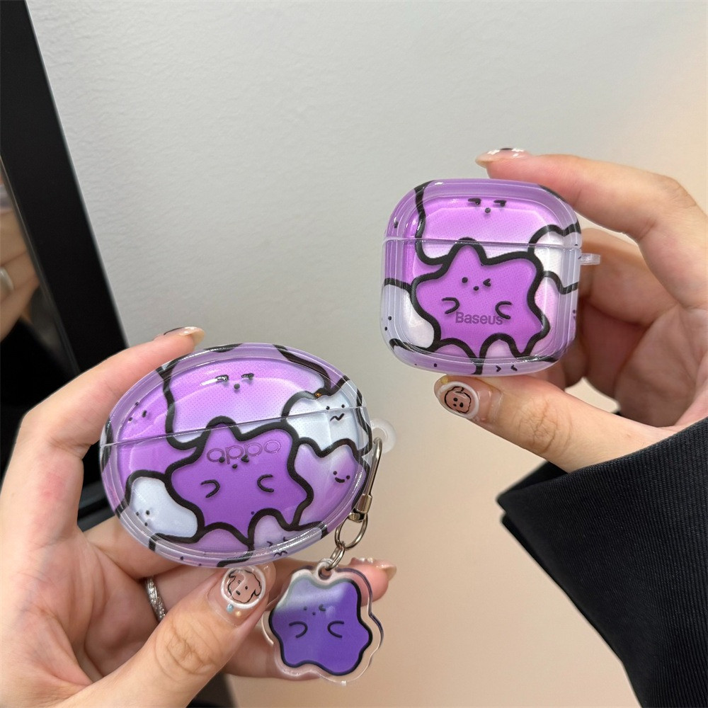 Ins การ์ตูนหูฟังสําหรับ Baseus BP1 PRO / M3S / MC1 pro /M2Spro เคสซิลิโคน TPU พร้อมฝาครอบ keychian
