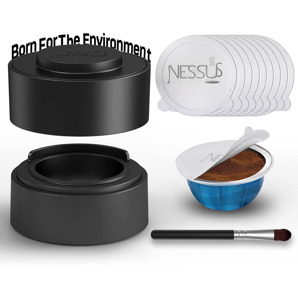 Nessus Vertuo Reusable Pods Kit, 50 Pcs [ALSeal EZ FIT] Aluminum Foil Seals for Nespresso Capsules V