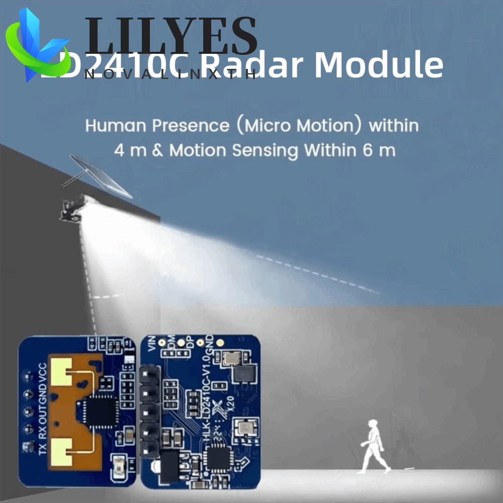 LILYES Human Presence Sensor,ฟังก์ชั่นบลูทูธความแม่นยําสูง LD2410C Radar Module, แหล่งจ่ายไฟ 5V ที่ม